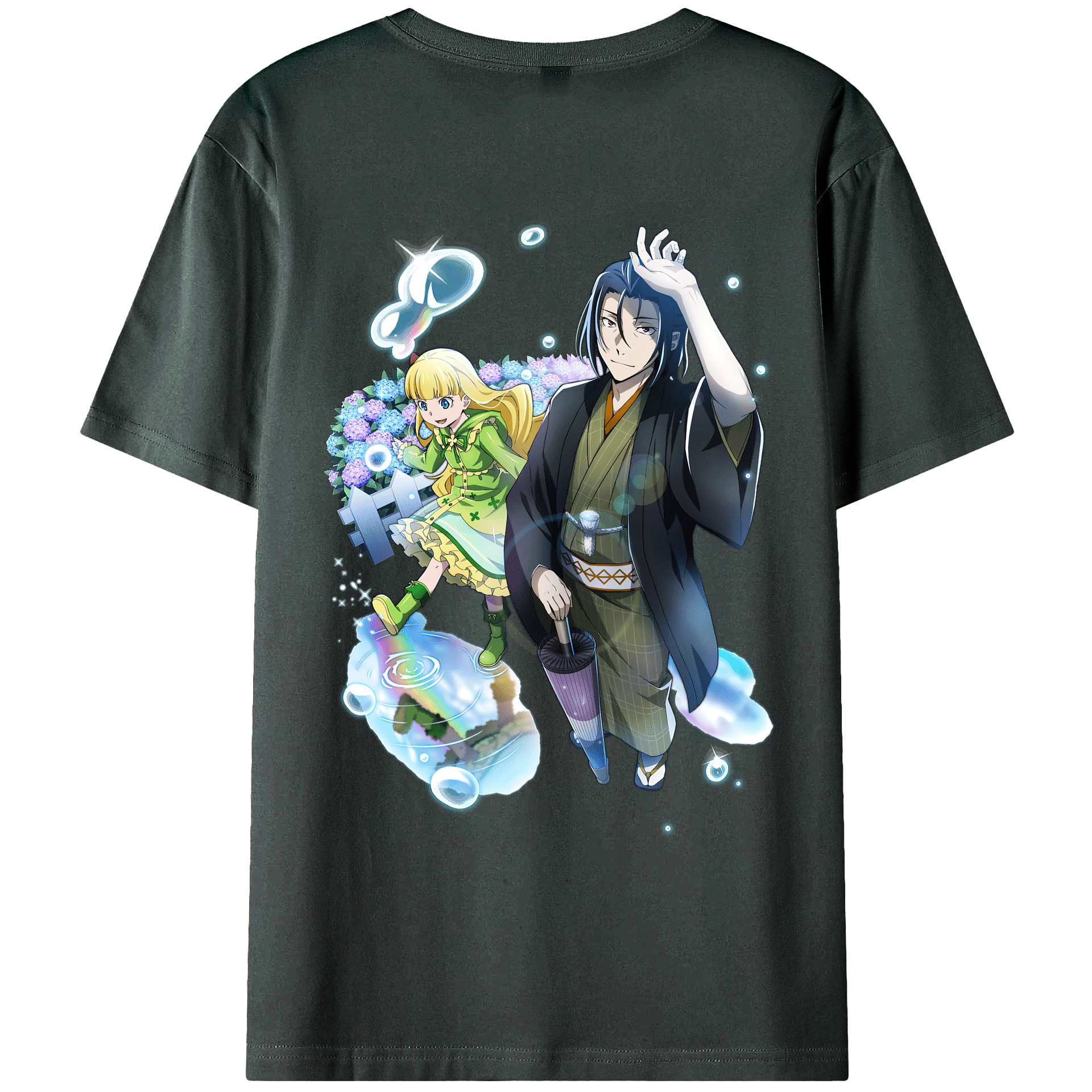 （画像用） 文豪ストレイドッグス Bungo Stray Dogs 綿100％ メンズ半袖Tシャツ（バックプリント） 通気性